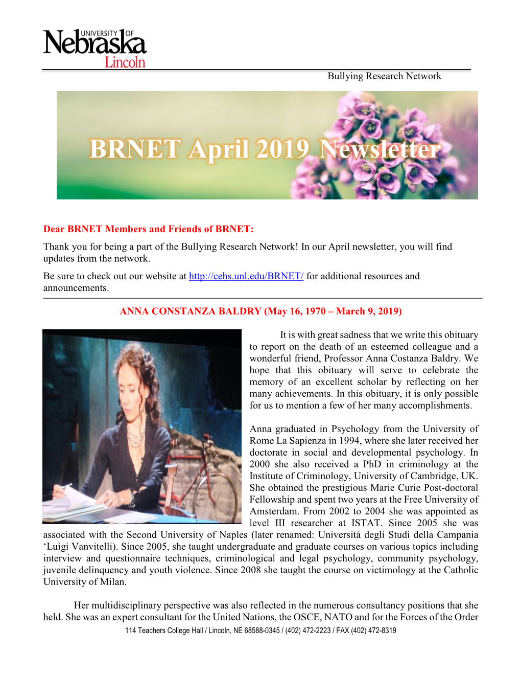 April 2019 Newsletter