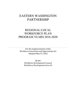 Eastern Washington Partnership Plan