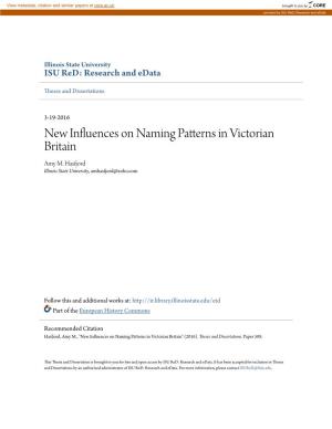 New Influences on Naming Patterns in Victorian Britain Amy M