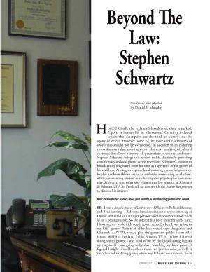 Beyond the Law: Stephen Schwartz