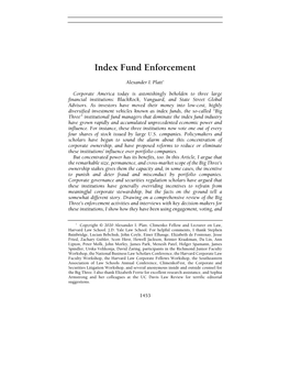 Index Fund Enforcement
