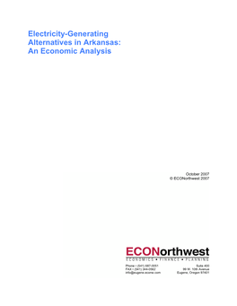 Electricity-Generating Alternatives in Arkansas: an Economic Analysis