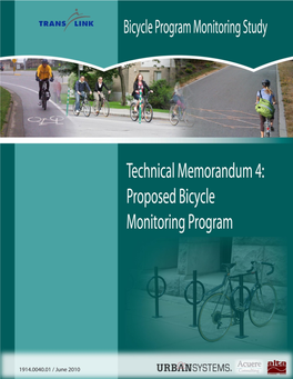 Technical Memo 4 Proposed Bicycle Monitoring Program