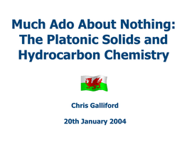 The Platonic Solids and Hydrocarbon Chemistry