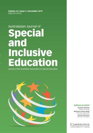 Special and Inclusive Education Special Education Association of Australian Journal of The
