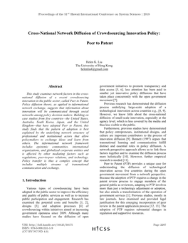 Cross-National Network Diffusion of Crowdsourcing Innovation Policy