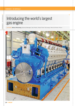 Introducing the World's Largest Gas Engine