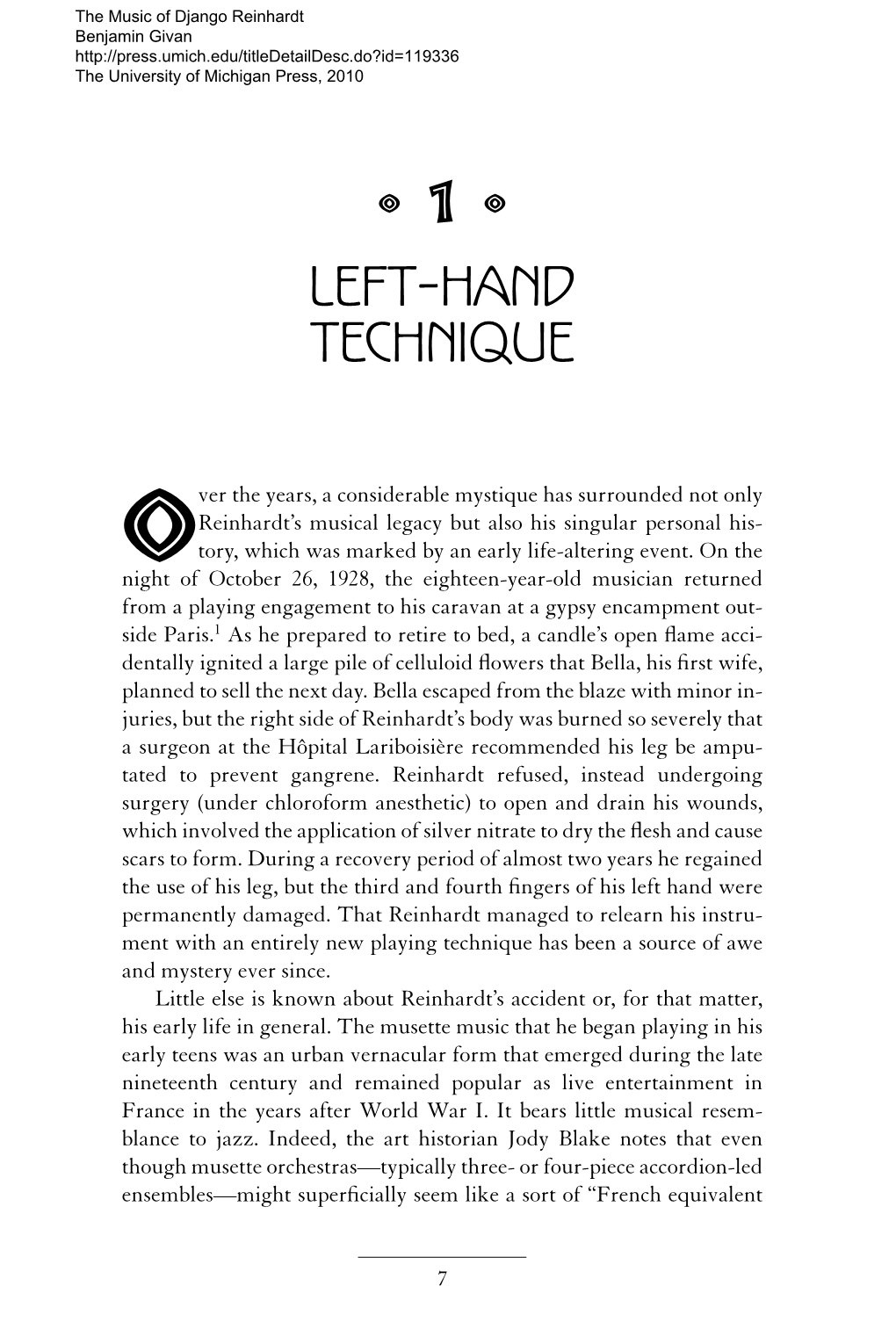 º 1 º Left-Hand Technique
