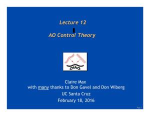 Lecture 12 AO Control Theory