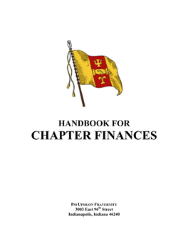 Treasurer: Handbook for Chapter Finances