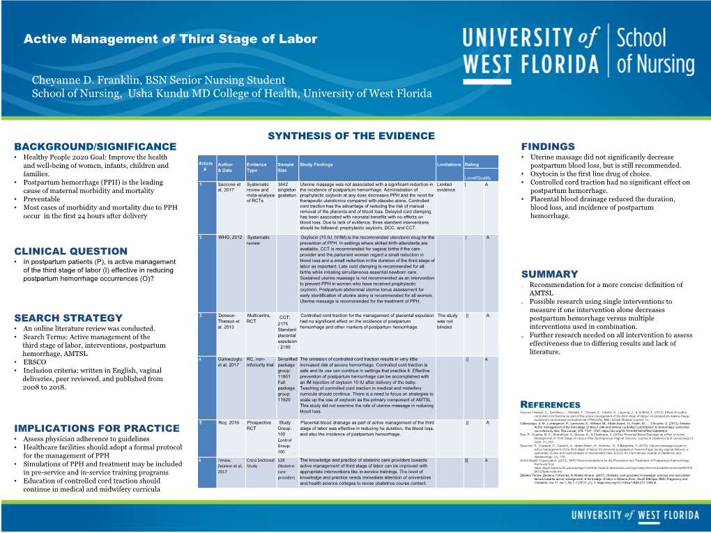 Active Management of Third Stage of Labor