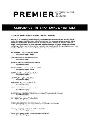 International & Festivals
