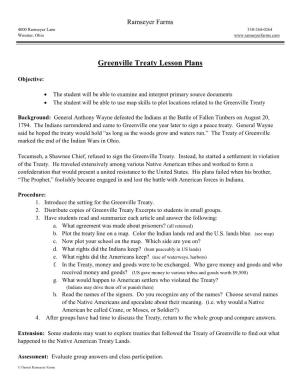 Greenville Treaty Lesson Plans
