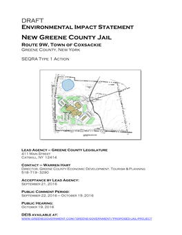 Environmental Impact Statement New Greene County Jail