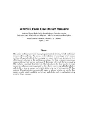 Multi-Device Secure Instant Messaging