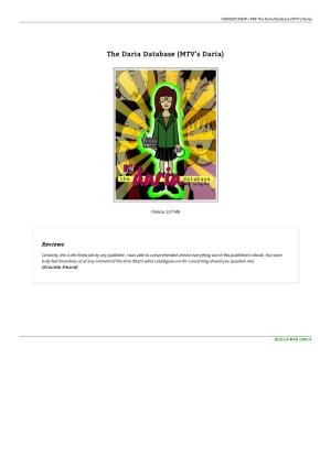 Find Ebook // the Daria Database (MTV's Daria)