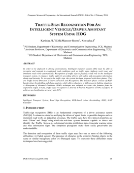 Traffic-Sign Recognition for an Intelligent Vehicle/Driver Assistant