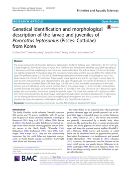 Genetical Identification and Morphological Description of the Larvae and Juveniles of Porocottus Leptosomus