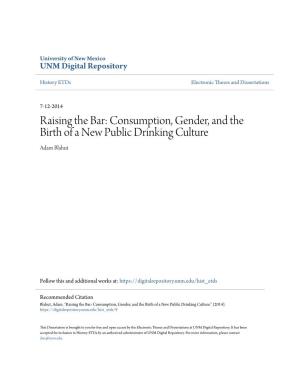 Raising the Bar: Consumption, Gender, and the Birth of a New Public Drinking Culture Adam Blahut