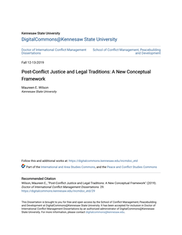 Post-Conflict Justice and Legal Traditions: a New Conceptual Framework