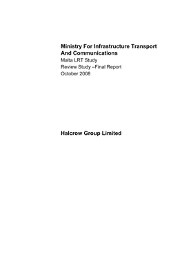 Malta LRT Study V1.0 October 2008 with Annexes