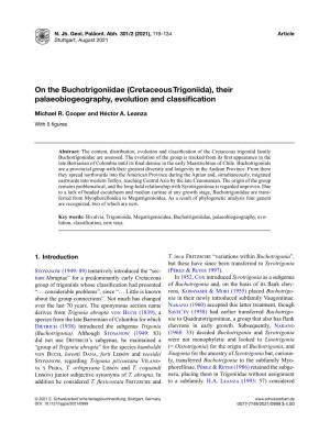 On the Buchotrigoniidae (Cretaceous Trigoniida), Their Palaeobiogeography, Evolution and Classiﬁcation