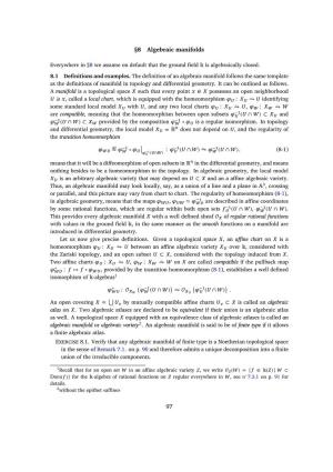 §8 Algebraic Manifolds 97