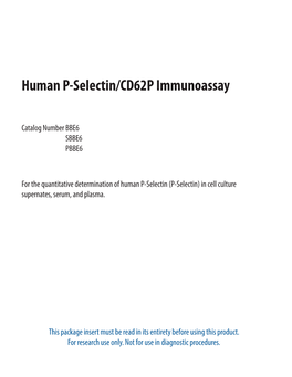 Human P-Selectin/CD62P Parameter