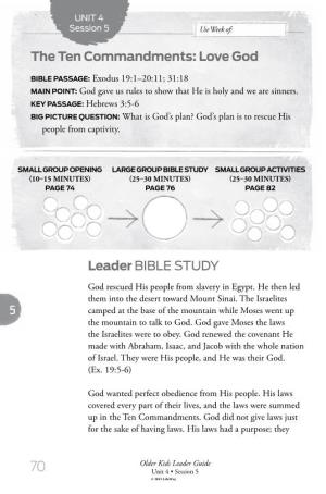 Leader BIBLE STUDY the Ten Commandments: Love