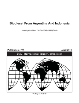 Biodiesel from Argentina and Indonesia