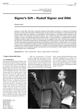 Signer's Gift ÂŒ Rudolf Signer And