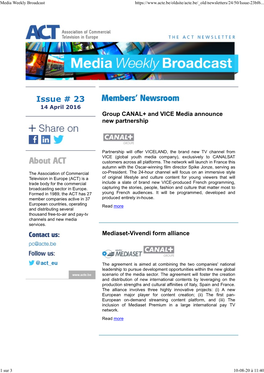 Media Weekly Broadcast
