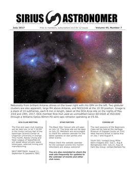 Sirius Astronomer Newsletter