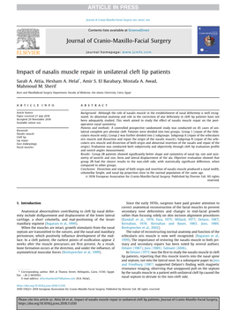 Impact of Nasalis Muscle Repair in Unilateral Cleft Lip Patients