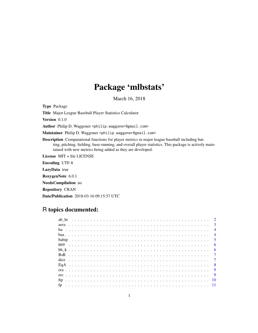 Package 'Mlbstats'