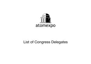 List of Congress Delegates № Company Name Surname Position 1 AB Engineering St