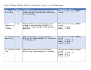 Grade 6 Social Studies: Quarter 1 Curriculum Map Scope and Sequence