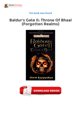Free Ebook Library Baldur's Gate II: Throne of Bhaal (Forgotten