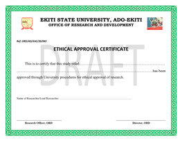 Ethical Approval Certificate