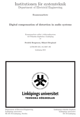 Institutionen För Systemteknik Department of Electrical Engineering