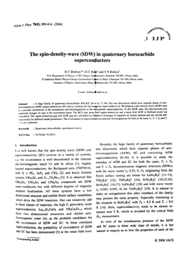 The Spin-Density-Wave (SDW) in Quaternary Borocarbide Superconductors