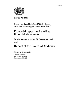 Financial Report and Audited Financial Statements Report Of