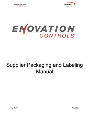 Supplier Packaging and Labeling Manual