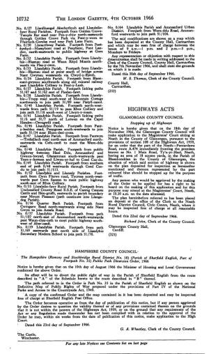 10732 the LONDON GAZETTE, 4Ra OCTOBER 1966 HIGHWAYS ACTS