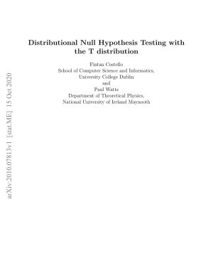 Distributional Null Hypothesis Testing with the T Distribution Arxiv