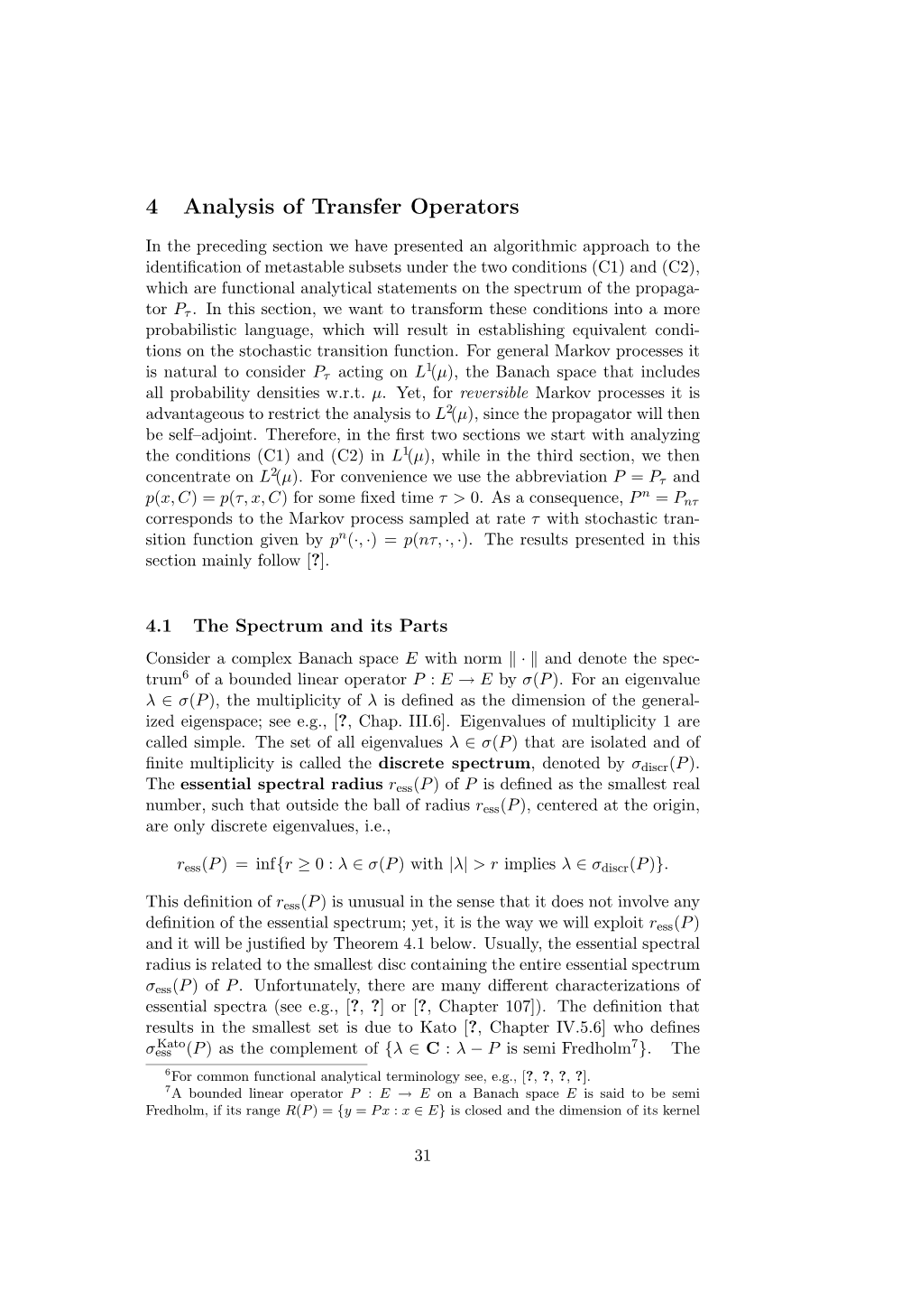 4 Analysis of Transfer Operators