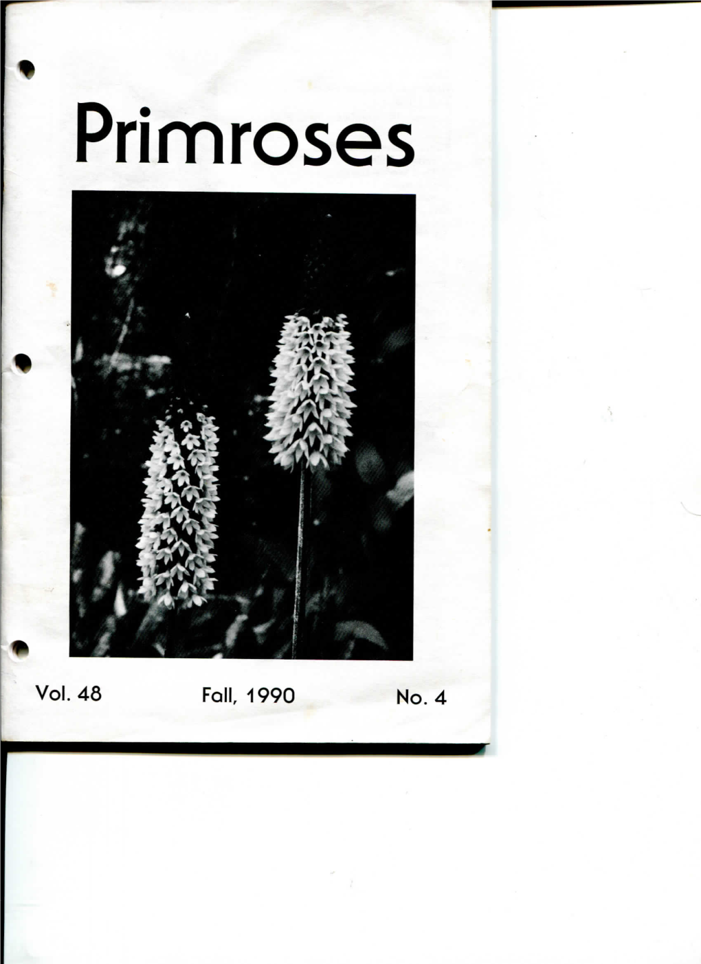 F the American Primrose Society > F an INTRODUCTION Fall, 1990 Volume 48, Number 4 to PRIMULA VIALII