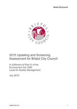 2015 Updating and Screening Assessment for Bristol City Council