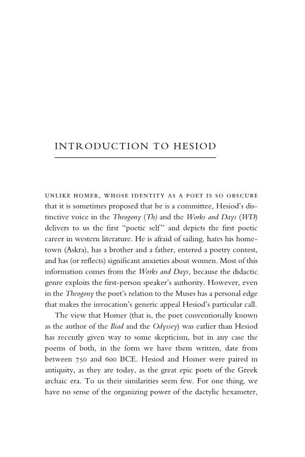 Introduction to Hesiod