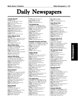 Daily Newspapers / 147 Dailydaily Newspapersnewspapers